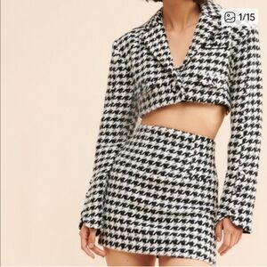 NWT For Love And Lemons Black and White Blazer And Skirt